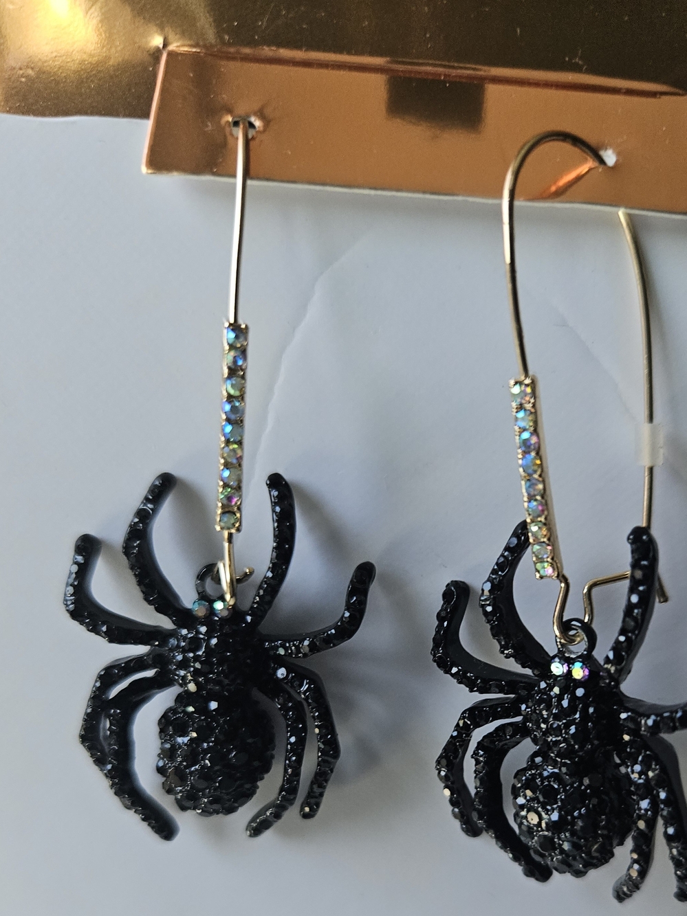 Betsey JOHNSON Faux-Stone Halloween Spider Dangle Earrings